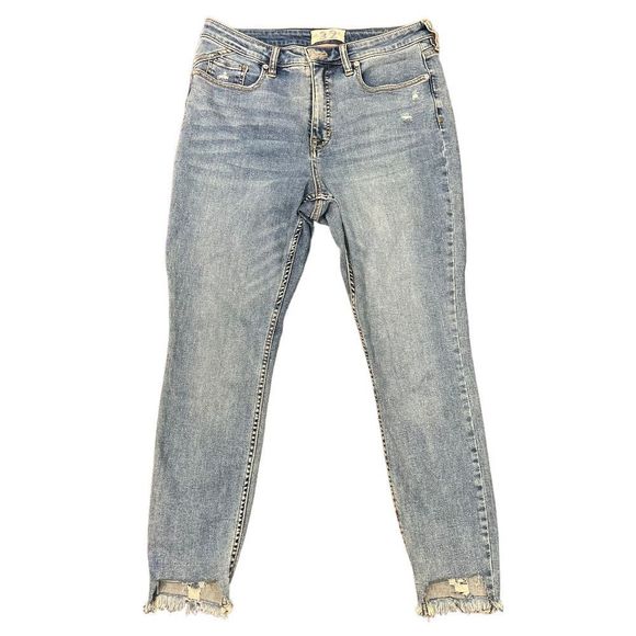 We The Free / Free People sz 32 raw hem high rise jeans - Picture 2 of 12